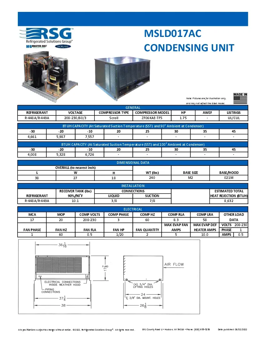 norlake-msld017ac-refrigeration-system-208-230v-specsheet-260719a06xbu.pdf